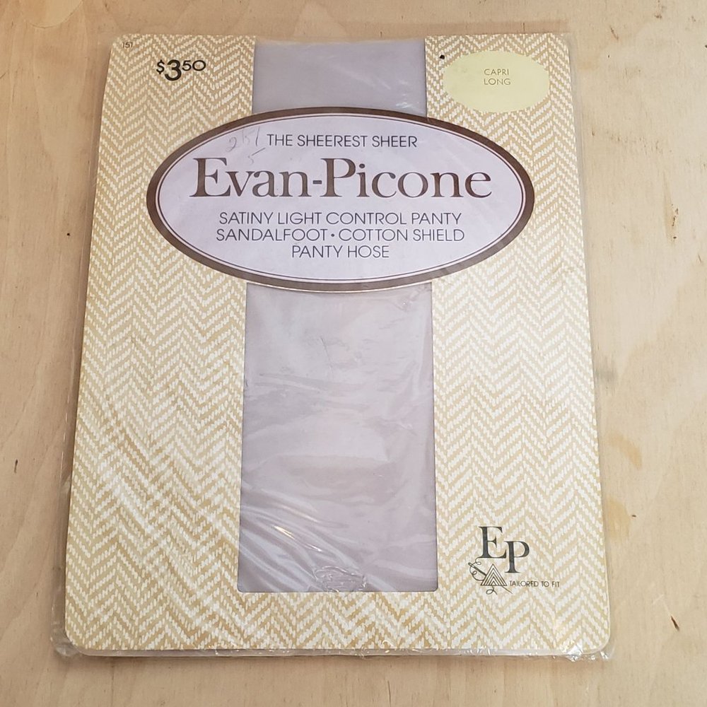 Vintage Evan Picone Pantyhose Nylons Capri Long Sandalfoot NOS Sealed Package